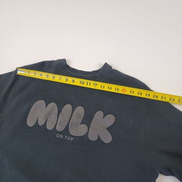 The Little Milk Bar Black Crewneck Sweatshirt Milk On Tap Womens Size XL L/S - Picture 6 of 12